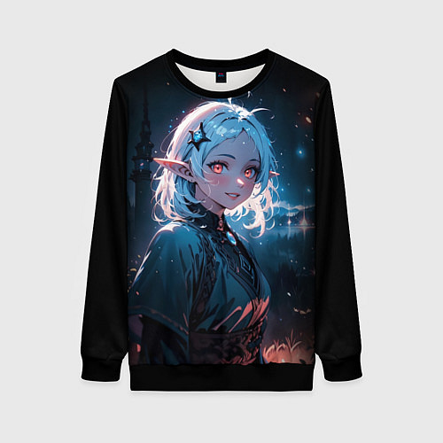 Женский свитшот Сильфи - лунный свет - Mushoku tensei / 3D-Черный – фото 1