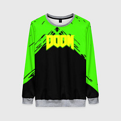 Свитшот женский Doom кислотное лого, цвет: 3D-меланж