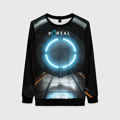Женский свитшот Portal logo game / 3D-Черный – фото 1