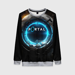 Женский свитшот Portal логотип игры