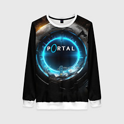 Свитшот женский Portal логотип игры, цвет: 3D-белый