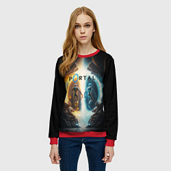 Свитшот женский Люди в портале, цвет: 3D-красный — фото 2
