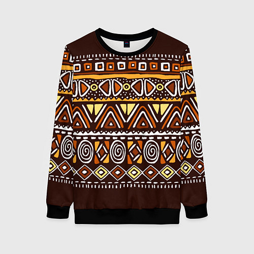 Женский свитшот Африканский традиционный орнамент / 3D-Черный – фото 1
