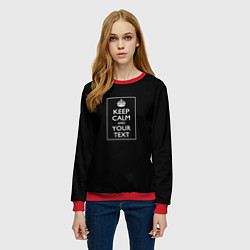 Свитшот женский Keep calm and text, цвет: 3D-красный — фото 2