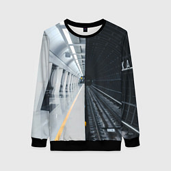 Свитшот женский Метро Москвы, цвет: 3D-черный