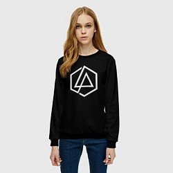 Свитшот женский Linkin park logo white, цвет: 3D-черный — фото 2