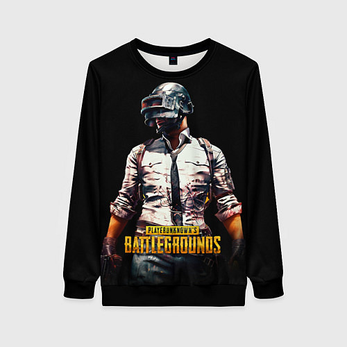 Женский свитшот PUBG игрок на закате черный фон / 3D-Черный – фото 1