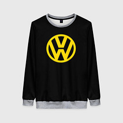 Свитшот женский Volkswagen logo yellow, цвет: 3D-меланж