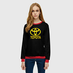 Свитшот женский Toyota yellow, цвет: 3D-красный — фото 2