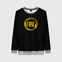 Свитшот женский FIAT logo yelow, цвет: 3D-меланж