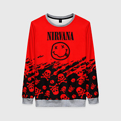 Женский свитшот Nirvana rock skull