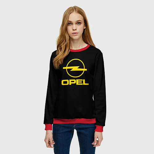 Женский свитшот Opel yellow / 3D-Красный – фото 3