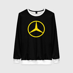 Свитшот женский Mercedes logo yello, цвет: 3D-белый