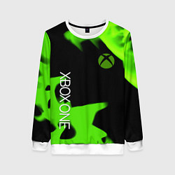 Женский свитшот Xbox one green flame