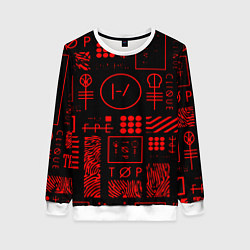 Свитшот женский Twenty one pilots pattern rock, цвет: 3D-белый