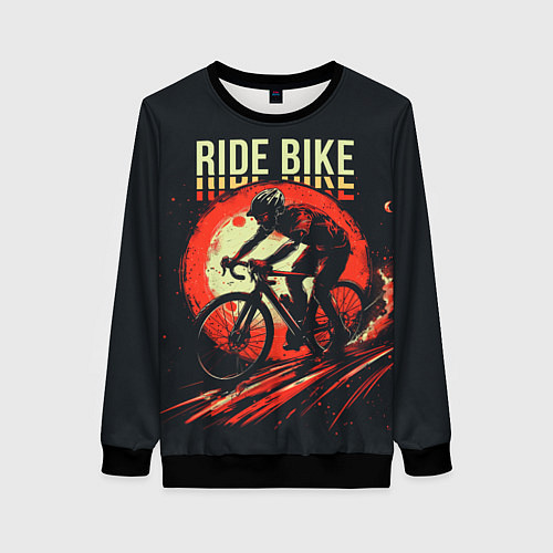 Женский свитшот Ride bike / 3D-Черный – фото 1