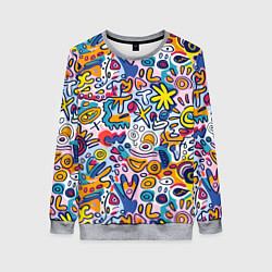 Женский свитшот Солнце и морские звёзды абстракция