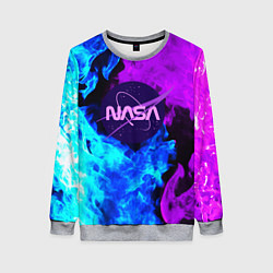 Свитшот женский NASA neon flame, цвет: 3D-меланж