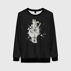 Свитшот женский Глаза и дым, цвет: 3D-черный