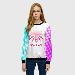 Свитшот женский Ведьмак лого пинк, цвет: 3D-черный — фото 2