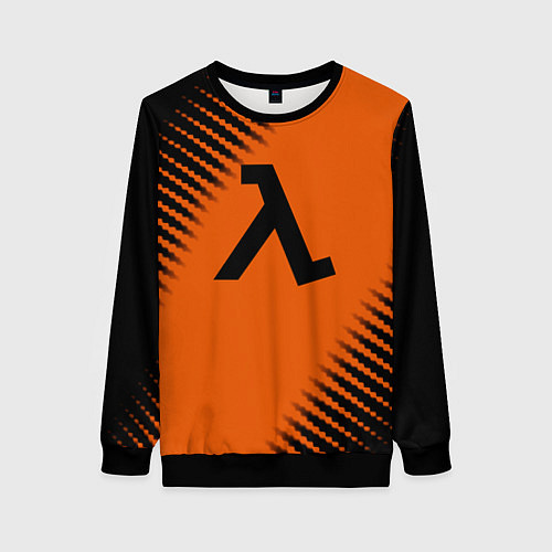 Женский свитшот Half life orange box / 3D-Черный – фото 1