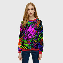 Свитшот женский Samurai optical sreel logo, цвет: 3D-красный — фото 2