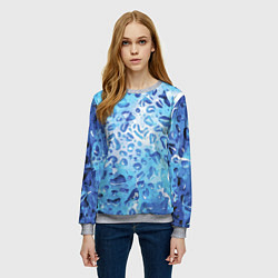Свитшот женский Абстракция паттерн воды и неба, цвет: 3D-меланж — фото 2