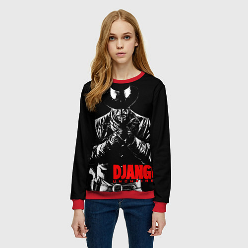 Женский свитшот Джанго - Джейми Фокс / 3D-Красный – фото 3