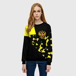 Свитшот женский Россия имперский стиль пиксели, цвет: 3D-черный — фото 2