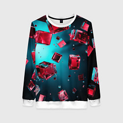 Свитшот женский Взрыв из камней, цвет: 3D-белый