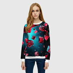 Свитшот женский Взрыв из камней, цвет: 3D-белый — фото 2