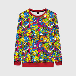 Свитшот женский Сумасшедшие креативные коты, цвет: 3D-красный