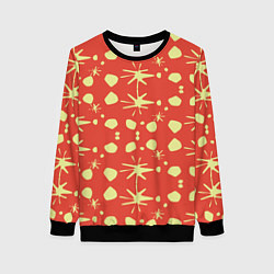 Женский свитшот Лимонные пятна на красном цвете Фиеста