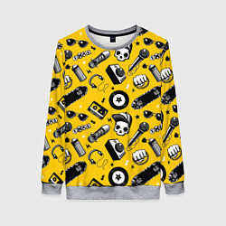 Свитшот женский Музыкальный орнамент, цвет: 3D-меланж