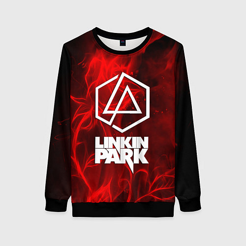 Женский свитшот Linkin park fire flower / 3D-Черный – фото 1