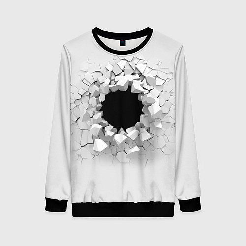 Женский свитшот Взрыв стены изнутри / 3D-Черный – фото 1