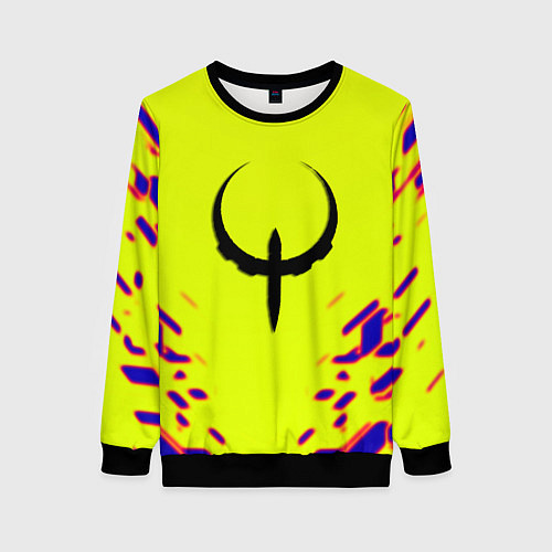 Женский свитшот Quake игровая геомтерия / 3D-Черный – фото 1