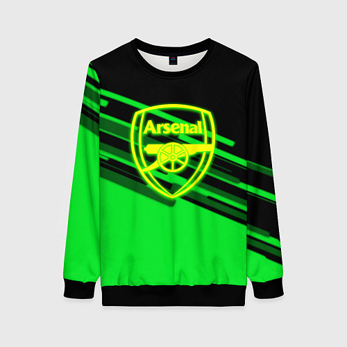 Женский свитшот Arsenal geometry line green / 3D-Черный – фото 1