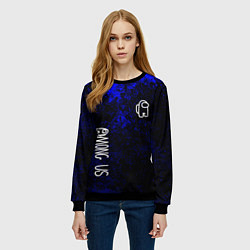 Свитшот женский Among us краски синий, цвет: 3D-черный — фото 2