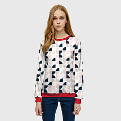 Свитшот женский Узор полукруг, цвет: 3D-красный — фото 2