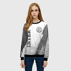 Свитшот женский Inter - white gradient вертикально, цвет: 3D-черный — фото 2