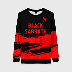 Свитшот женский Black Sabbath - red gradient посередине, цвет: 3D-черный