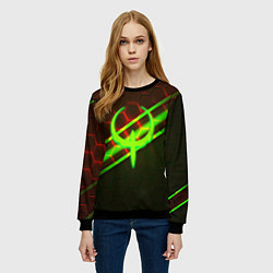 Свитшот женский Квейк броня палача, цвет: 3D-черный — фото 2