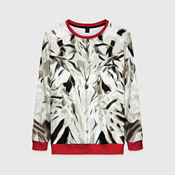 Свитшот женский Black and white abstraction, цвет: 3D-красный