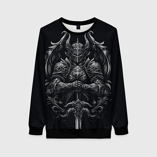 Женский свитшот Готический рыцарь / 3D-Черный – фото 1