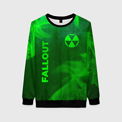 Свитшот женский Fallout - green gradient вертикально, цвет: 3D-черный