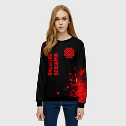 Свитшот женский Breaking Benjamin - red gradient вертикально, цвет: 3D-черный — фото 2