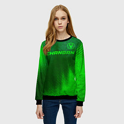 Свитшот женский Changan - green gradient посередине, цвет: 3D-черный — фото 2