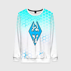 Свитшот женский The elder scrolls hexagon, цвет: 3D-белый