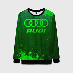 Свитшот женский Audi - green gradient, цвет: 3D-черный